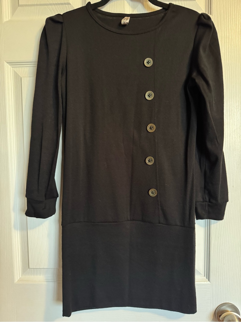 Black Long Sleeve Button-Front Women’s Dress
